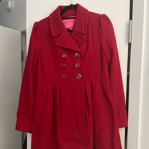 Red Betsy Johnson coat. Worn once!